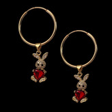 گوشواره طلا 18عیار حلقه ای خرگوش دلبر 1.520گرم