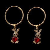 گوشواره طلا 18عیار حلقه ای خرگوش دلبر 1.520گرم