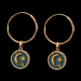 گوشواره طلا 18عیار حلقه ای ماه و ستاره 1.520گرم