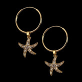 گوشواره طلا 18عیار حلقه ای آویز ستاره دریایی 1.520گرم