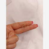 گوشواره طلا 18عیار حلقه ای مدل کلاسیک 0.330گرم