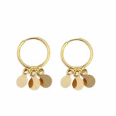 گوشواره طلا 18عیار حلقه ای پولکی 0.740گرم