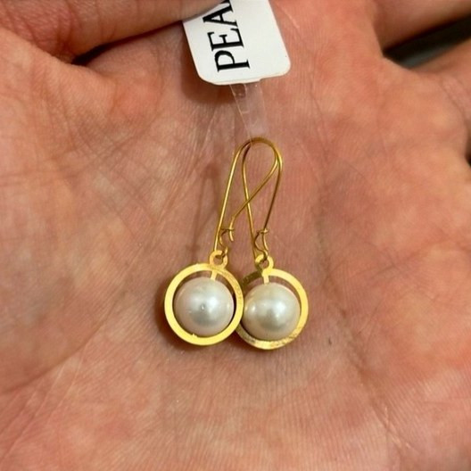گوشواره طلا 18عیار مدل مروارید 0.290گرم