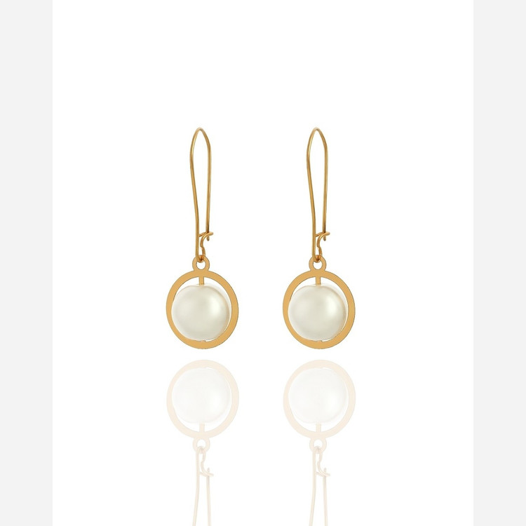 گوشواره طلا 18عیار مدل مروارید 0.290گرم