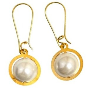 گوشواره طلا 18عیار مدل مروارید 0.290گرم